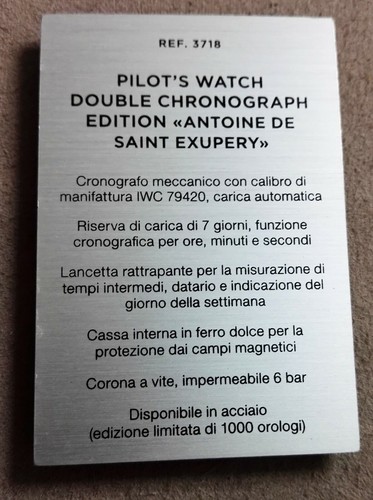 Iwc display ref 3718 pilot - iwc, ref.3718