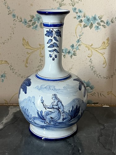 Vase faïence nevers signé - vase,