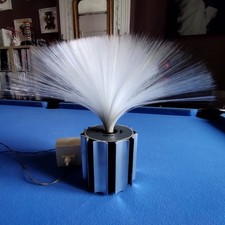 LAMPE  FIBRE OPTIQUE VINTAGE 70'S - BASE ALUMINIUM 