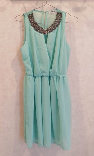 Robe vert turquoise voile