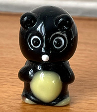 Adorable Grande Fève en Verre Noir OURS Bébé ⭐ Galette des rois French charm !