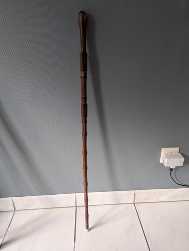 Canne buis sculpté xixe art - buis,
