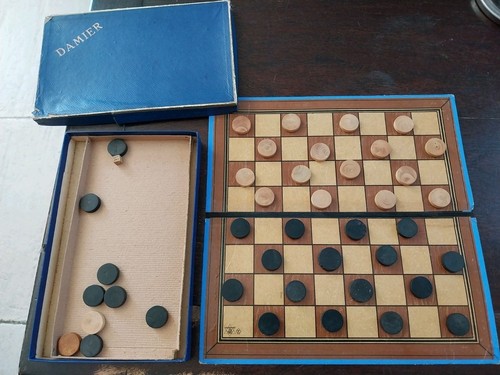Jeu dames ancien miniature - dames,