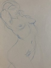 Dessin Papier Femme Nue Nu