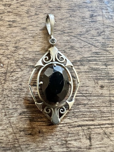 Pendentif art déco verre - verre, noir