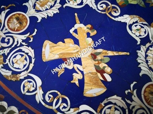 Dessus table marbre bleu - dessus, de