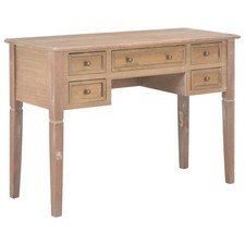 Bureau Blanc à 5 Tiroirs Rangement Table Console Table d'Ordinateur vidaXL