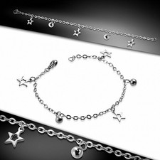 Bracelet chaîne / bracelet de cheville en acier inoxydable avec fermoir à pince 