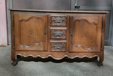 BAHUT LORRAIN SCULPTURE ET MARQUETERIE STYLE LOUIS XV CHENE MASSIF XVIIIème