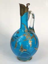 RARISSIME sublime CARAFE CRISTAL BRONZE BACCARAT ART NOUVEAU Papillon Abeille