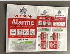 ?autocollants VERISURE alarme, Plaque de 7 Autocollants Authentique 2025 NEUF