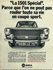 publicité Advertising  1022  1962  la Simca 1501 Spécial 160 chrono