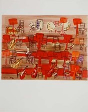 Raoul DUFY : Orchestre, l'entracte, Lithographie signée