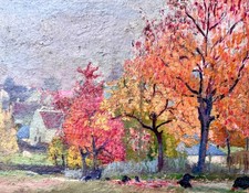 Ecole de Murol dans le goût de Victor Charreton (1864-1936) Vichy Clermont