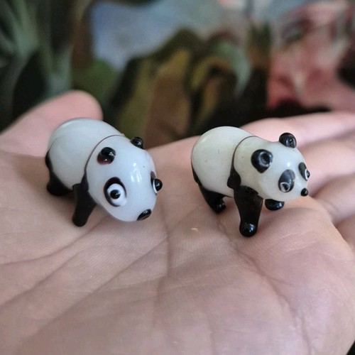 Lot figurines pandas noir - de,