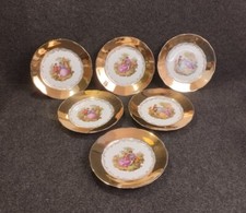 Lot 6 Assiettes Décor Or