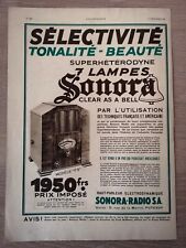 Publicité de 1932 - Sonora