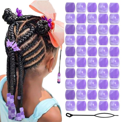50pcs perles tresser lilas - perles,