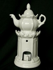 Jolie tisanière veilleuse en porcelaine  blanche  tisane tea pot