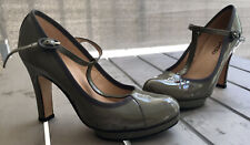 REPETTO escarpins Salomé Baya Taille 37 Talon 9,5 cm cuir vernis Gris NEUF