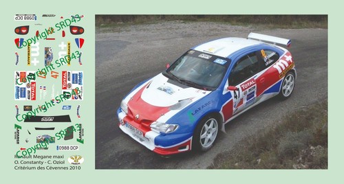 Decals renault megane - 1/43,