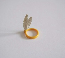 PLAYMOBIL (E544) INDIENS - Coiffe Jaune Fine avec Plume Double