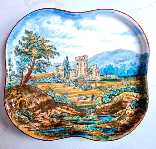 Faience gien ancien - faience-gien, plat