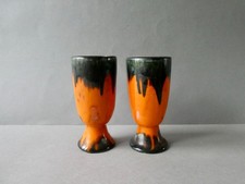 2 mazagrans en céramique émaillée, signés C Paturel Dec 68, années 60