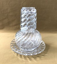 service de nuit / chevet cristal signé BACCARAT modèle BAMBOU verre d'eau Carafe