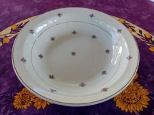 Plat Rond Creux Demi Porcelaine KG Lunéville Décor Floréal Coloré 28,5cm