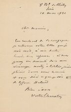 Victor CHARRETON peintre lettre autographe signée un rendez vous à son atelier