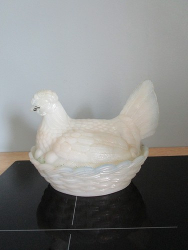 Poule blanche opaline de - blanche, en