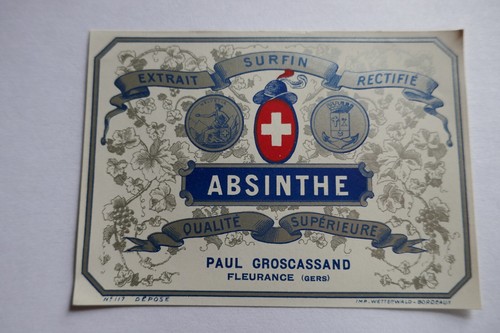 étiquette ancienne absinthe - étiquette,