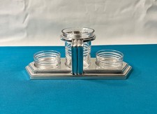 Paire de salerons & moutardier