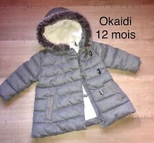 Okaidi 12 MOIS Hiver Fille : Blouson Doudoune Grise Hiver  TBE