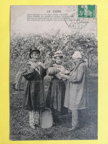 Cpa vie normande costume type - normande,