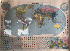 Grande Affiche Carte LE MONDE / Cartes Taride  / REF 900 / 119X86 cm