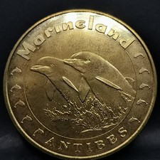 JETON TOURISTIQUE MDP 2011 MARINELAND ANTIBES LES DAUPHINS / MEDAILLE 34 mm