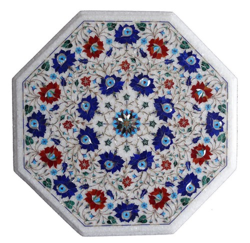 Marble table top - top, inlay