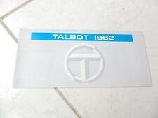 Talbot Tagora Rancho Horizon Murena gamme 1982 brochure catalogue commercial