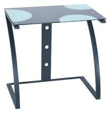 BUREAU D'ORDINATEUR ECOLE JUNIOR EN ACIER ET VERRE L80xP50xH76 cm * 