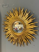 Grand miroir soleil œil de sorcière dia 50cm bombé vintage 1960
