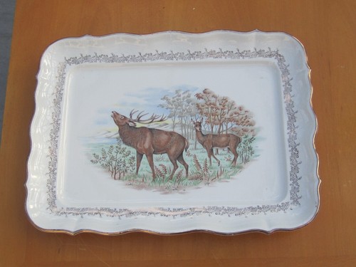 Plat service chasse - , porcelaine