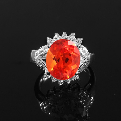 Bague saphir orange 925 - bague,