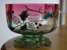 LEGRAS ANCIEN VERRE A PUNCH  MODELE HOUX  DECOR EMAILLE ART NOUVEAU