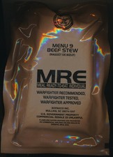 PORT OFFERT Rare Ration combat USA MRE  MENU 9 RAGOUT DE BOEUF Emb. 2024