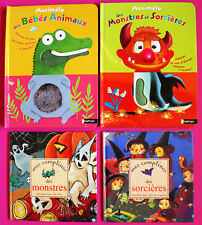 Lot 4 livres Maximélo Monstres et Sorcières, Bébés animaux, comptines 3,4,5 ans