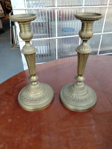 Paire bougeoirs anciens - bougeoirs,