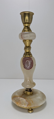 Ancien bougeoir en onyx - bougeoir,