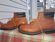 Red Wings Brown Leather Work